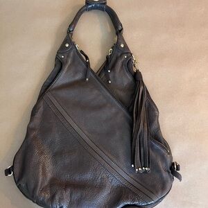 Botkier Chrystie Brown Genuine Leather Double Compartment Pockets Hobo Bag